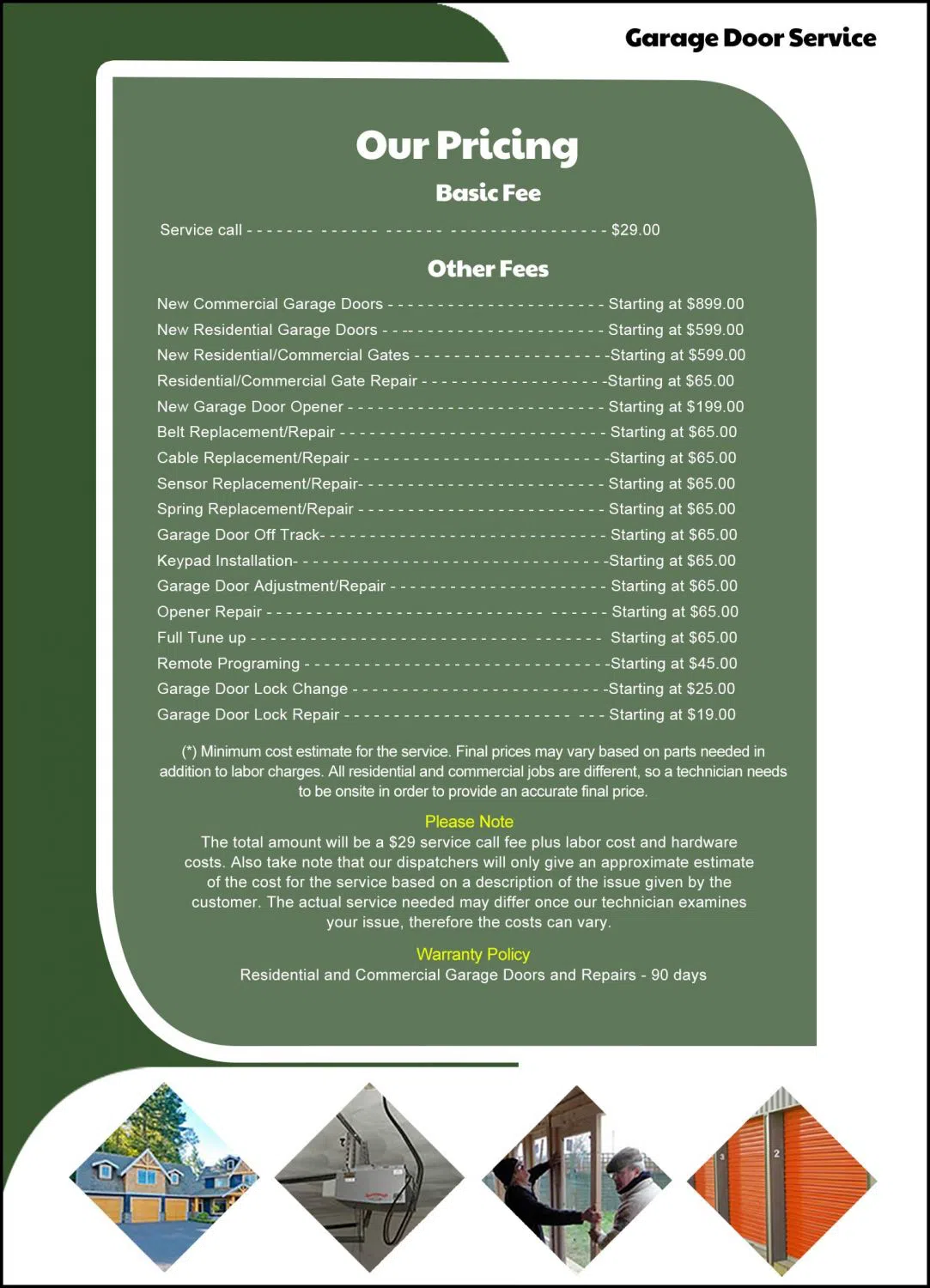 Metro Garage Doors Glendale, AZ 623-295-3087